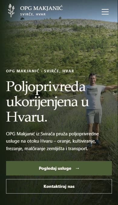 Rebuilt OPG Makjanić mobile homepage hero