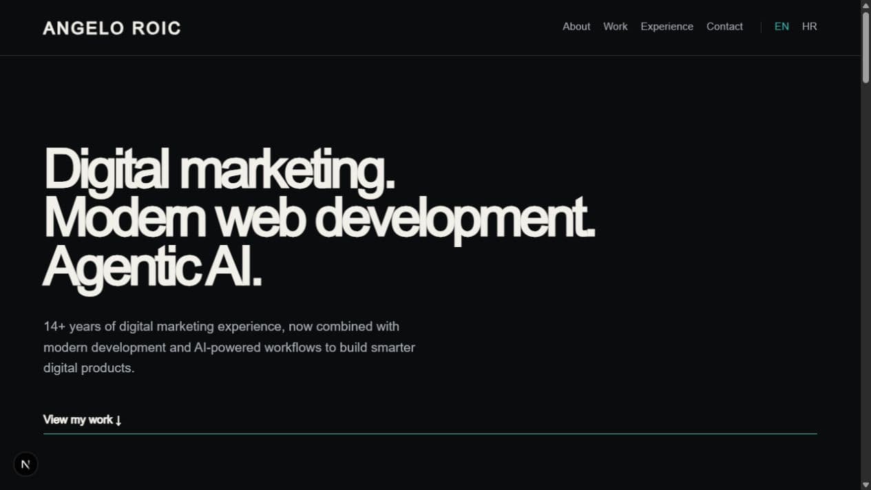 Preview of Angelo Roic personal portfolio website