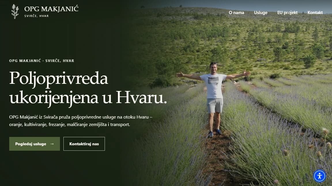 Desktop screenshot of the rebuilt OPG Makjanić website
